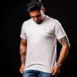 white aop american cotton men t-shirt