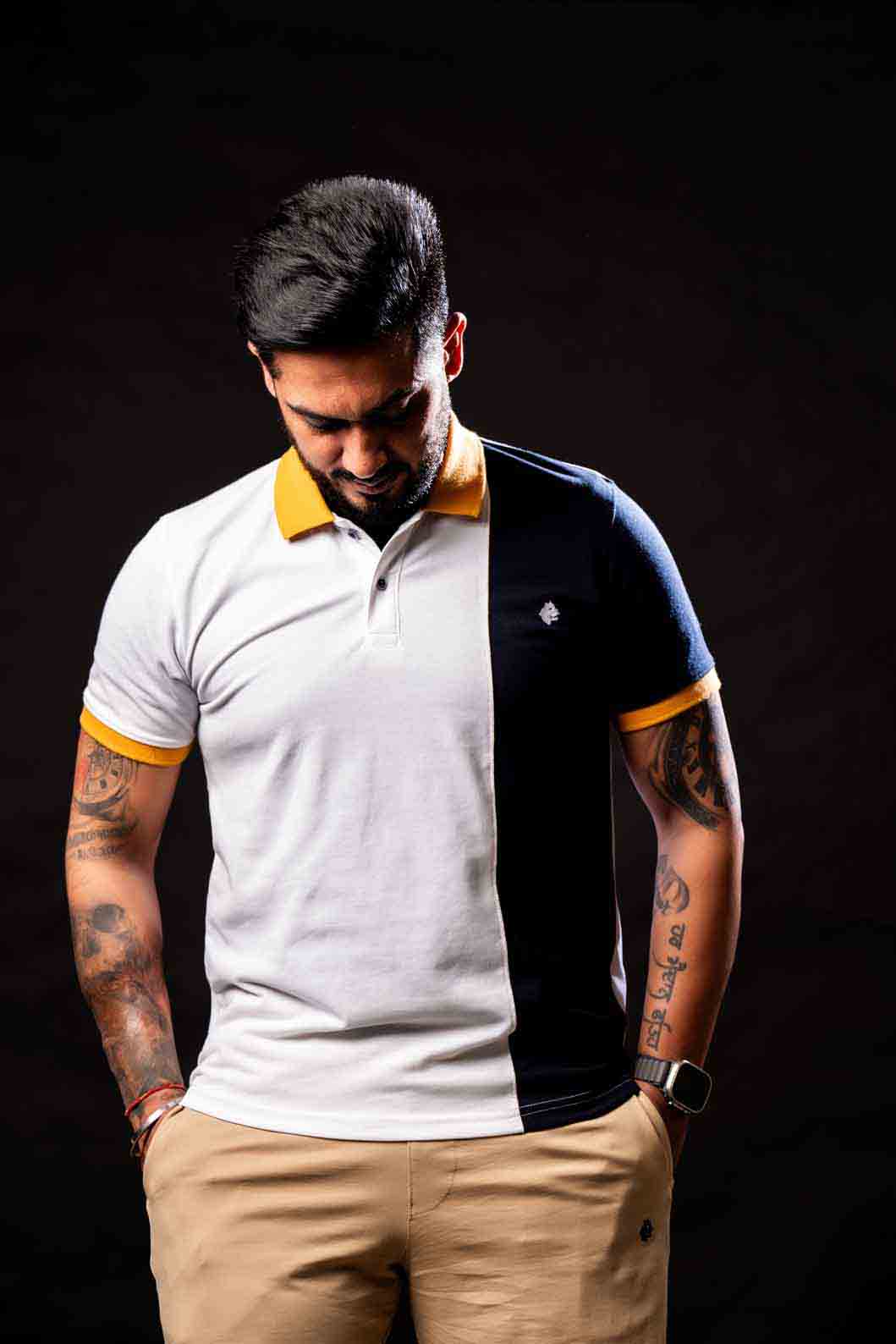 white-navy cotton-poly cut and siew men t-shirt white-navy cotton-poly cut and siew men t-shirt