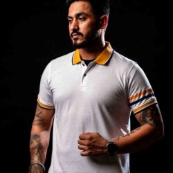 white cotton poly t-shirt for men