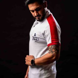 white-brick navy cotton-poly-t-shirt