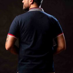 navy cotton-poly t-shirt for men
