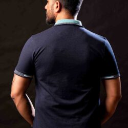 navy cotton-poly men’s t-shirt