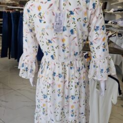 girl long dress white